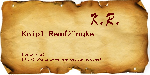 Knipl Reményke névjegykártya